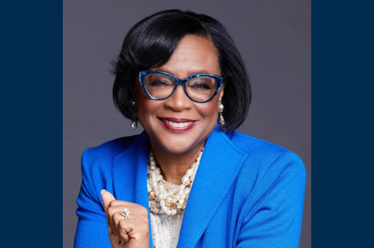 Portrait of woman in blue jacket